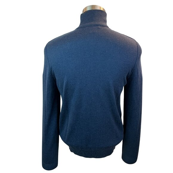 Banana Republic Silk Cashmere Quarter-Zip Sweater Mens Small Navy - Picture 5 of 11
